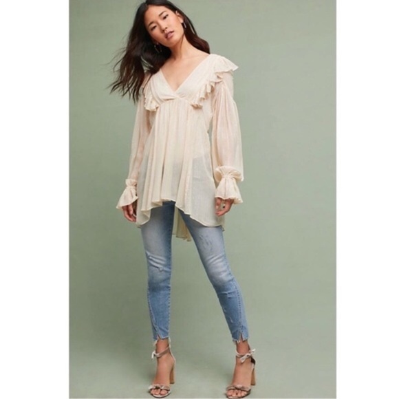 Wynne metallic Anthropologie top 2 NWT xs - Picture 1 of 2